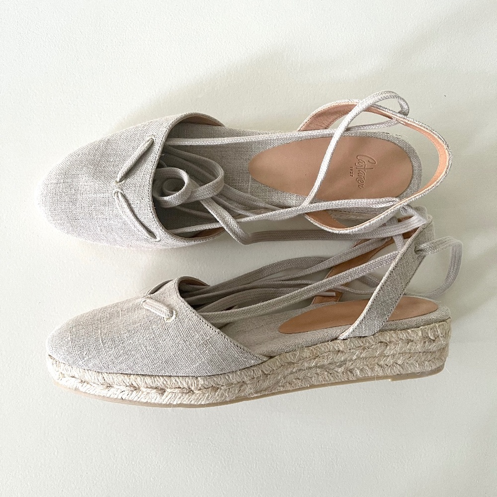 Castañer Espadrilles Linen Sandal • Size 9 • NEW